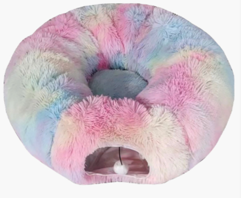 Original supplier Multicolor Plush Cat Tunnel Bed reference image