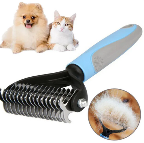 2-in-1 Pet Grooming Brush & Deshedding Comb for Dogs & Cats