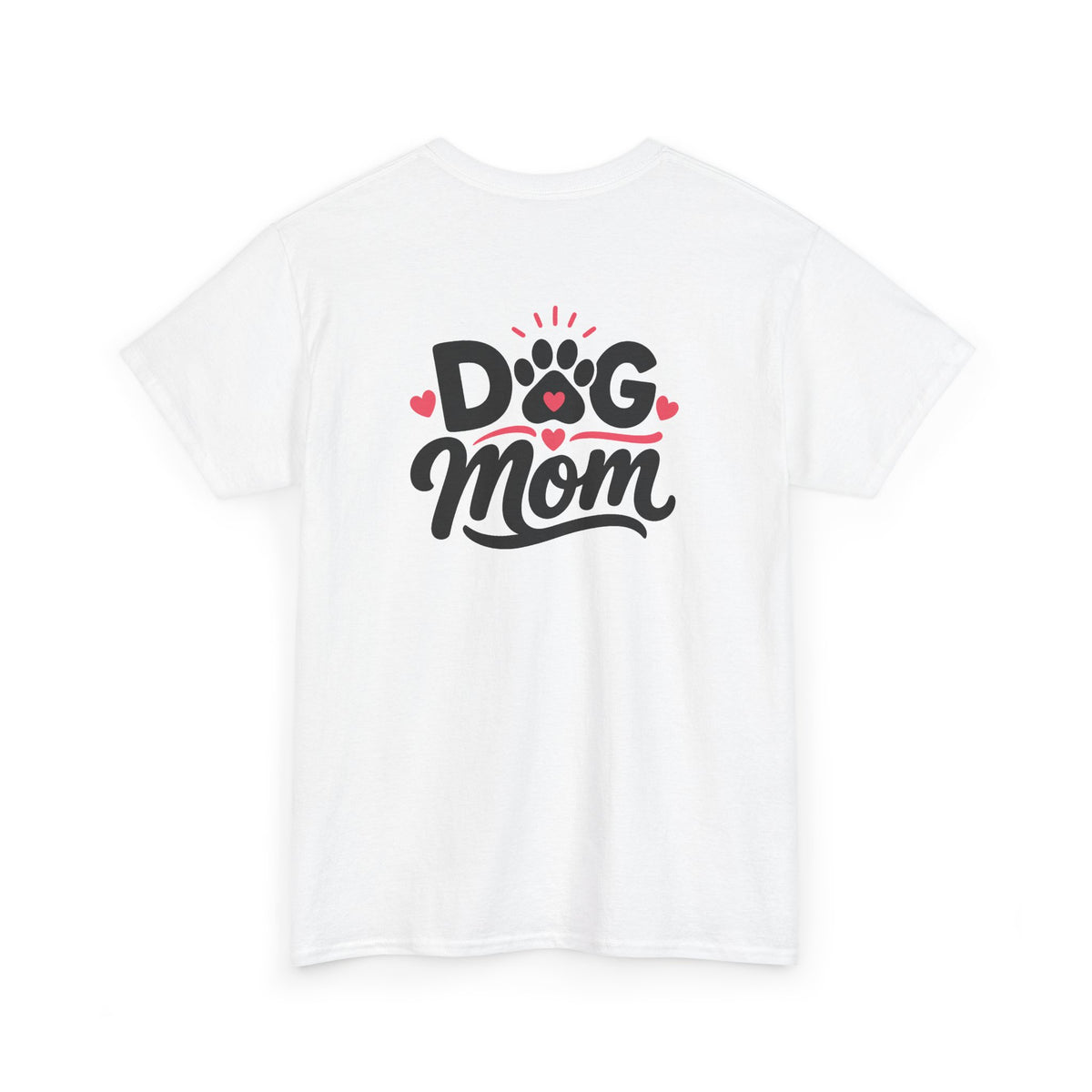 White Dog Mom graphic T-shirt with bold dog lover design