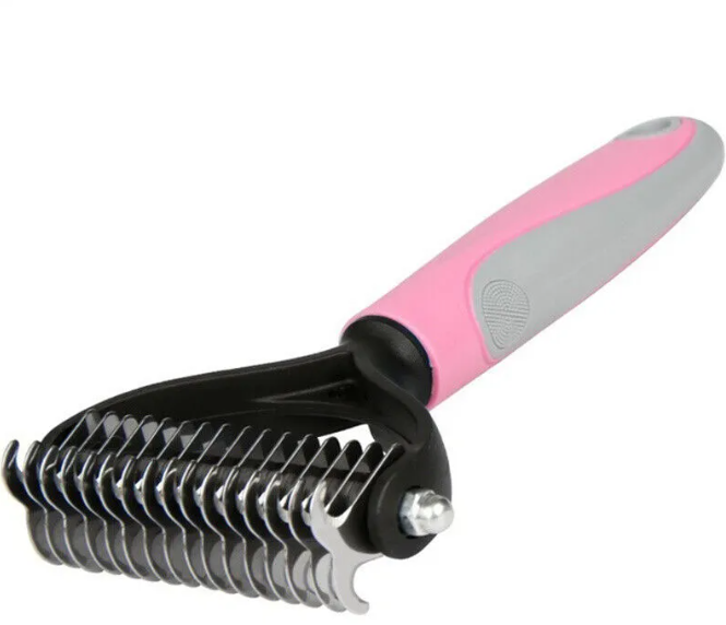 2-in-1 Pet Grooming Brush & Deshedding Comb for Dogs & Cats