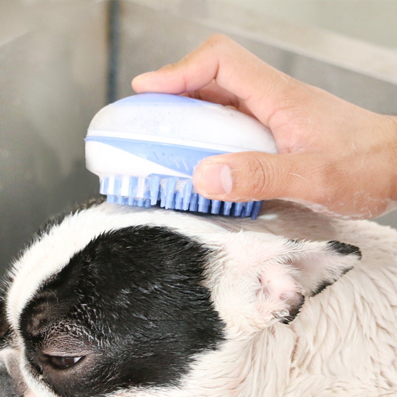 2-in-1 Pet Bath Brush & Shampoo Dispenser for Dogs & Cats