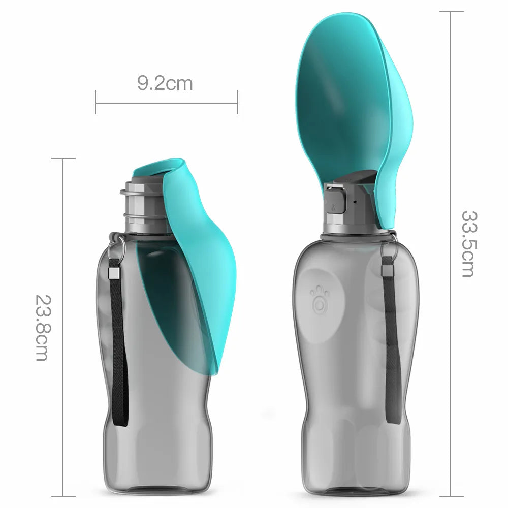 800ml Portable Pet Water Bottle with Foldable Bowl