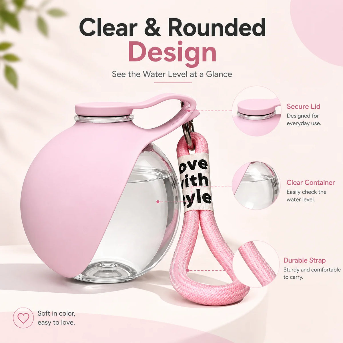 Portable Leak-Resistant Pet Water Bottle — 285ml