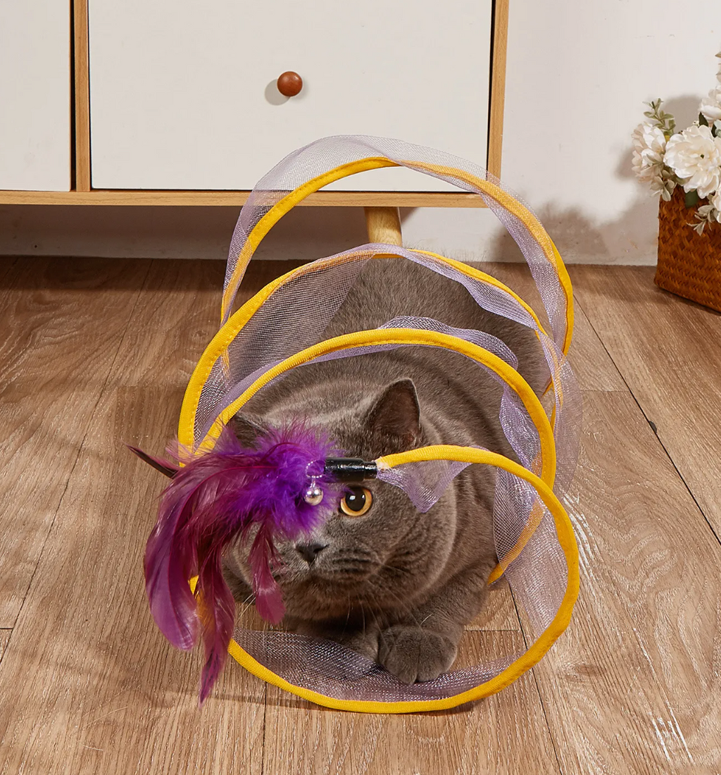 Interactive Cat Tunnel & Feather Toy