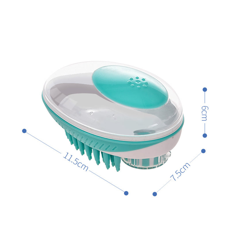 2-in-1 Pet Bath Brush & Shampoo Dispenser for Dogs & Cats
