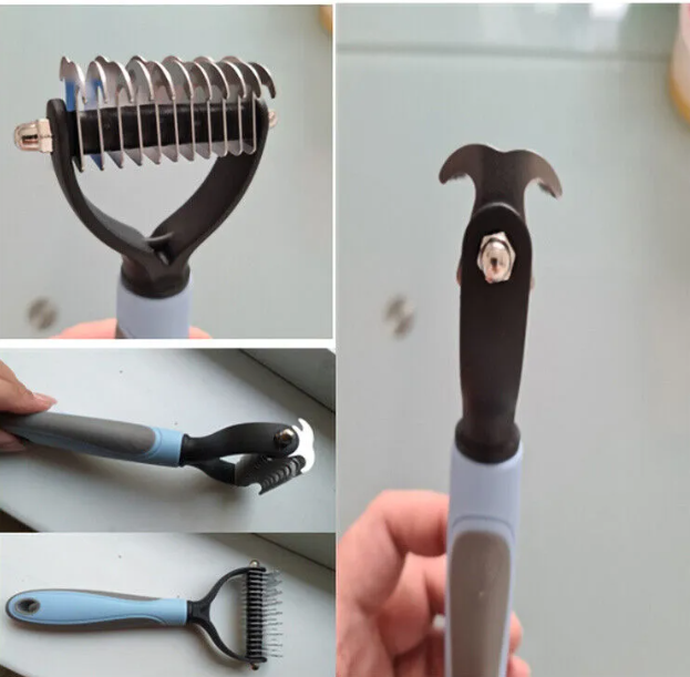 2-in-1 Pet Grooming Brush & Deshedding Comb for Dogs & Cats