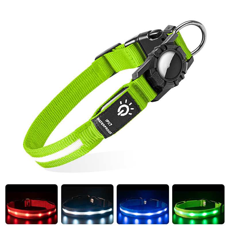 LED Safety Dog Collar with Locator Holder (USB Rechargeable)