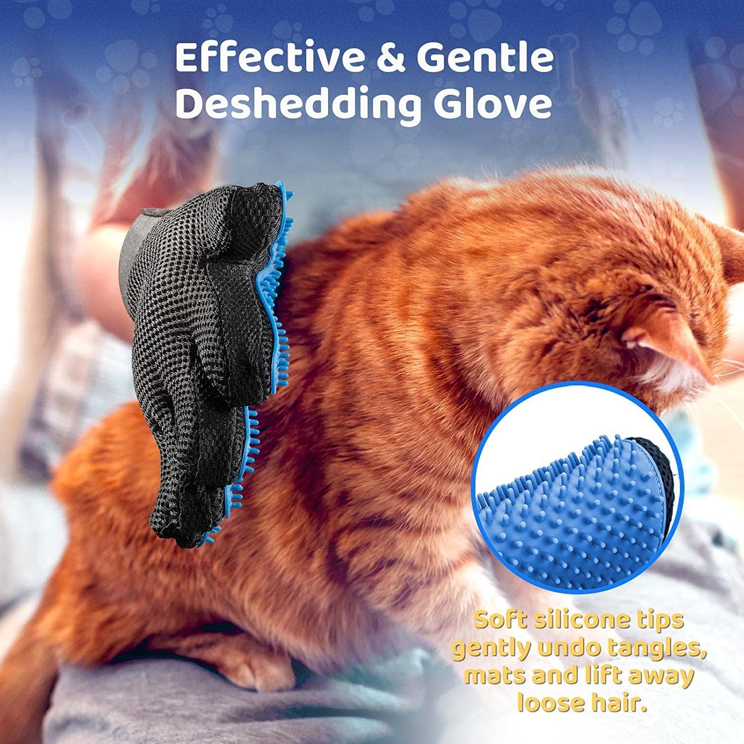 Pet Grooming & Deshedding Glove for Dogs & Cats