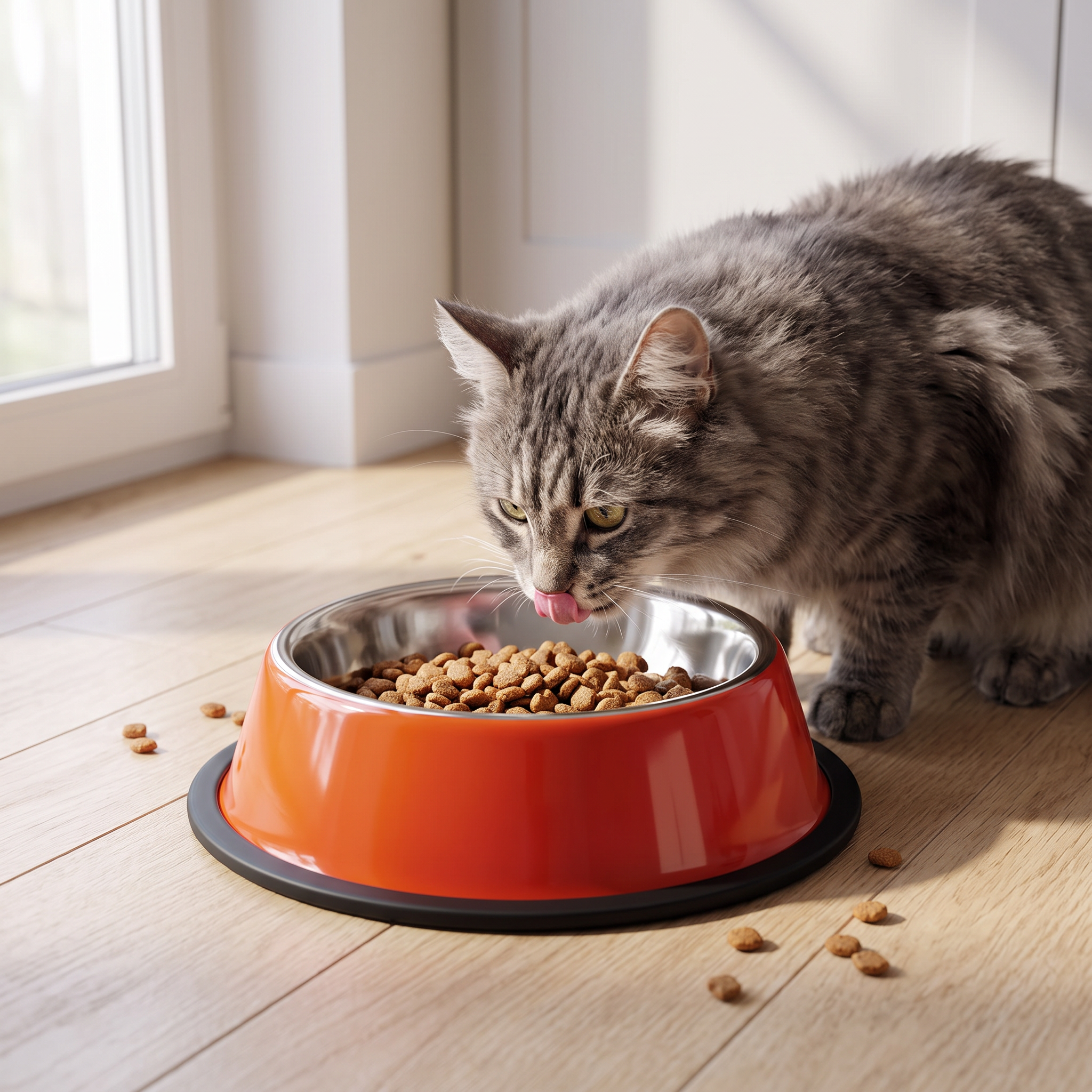 Tailyverze stainless steel non-slip pet bowl in a home setting